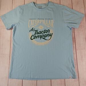 CAT Caterpillar blue graphic tee sz L